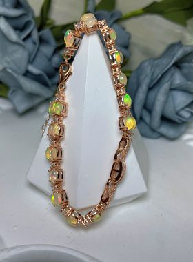 【BW宝石】火欧珀宝石手链，带证书