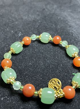 【BW宝石】和田玉和玛瑙手串，一共两条