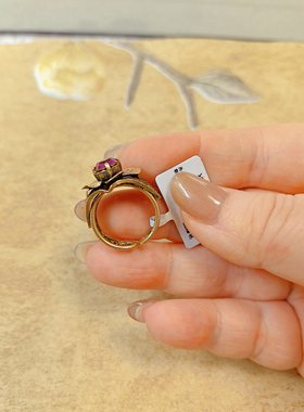 【BW中古】西德梅子色花朵戒指，带上绝美且特殊