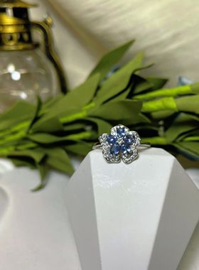 【BW宝石】坦桑石有钱花款戒指，活口戒，带证书