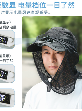 新款夏季成人圆形太阳能充电帽子