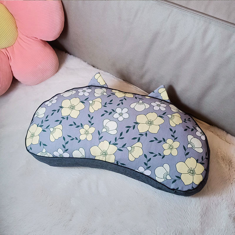 猫耳朵全决明子枕头按摩颈椎韩式碎花猫耳枕儿童枕套护颈助眠家用 - 图1