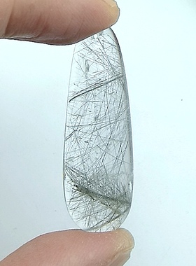 银瀑垂金财源广进～天然银发晶水晶原石打磨吊坠一物一图A49-101