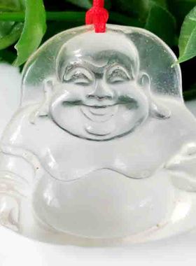 特价清仓精品东海纯天然白水晶笑佛弥勒佛挂件挂坠吊坠礼物女A23