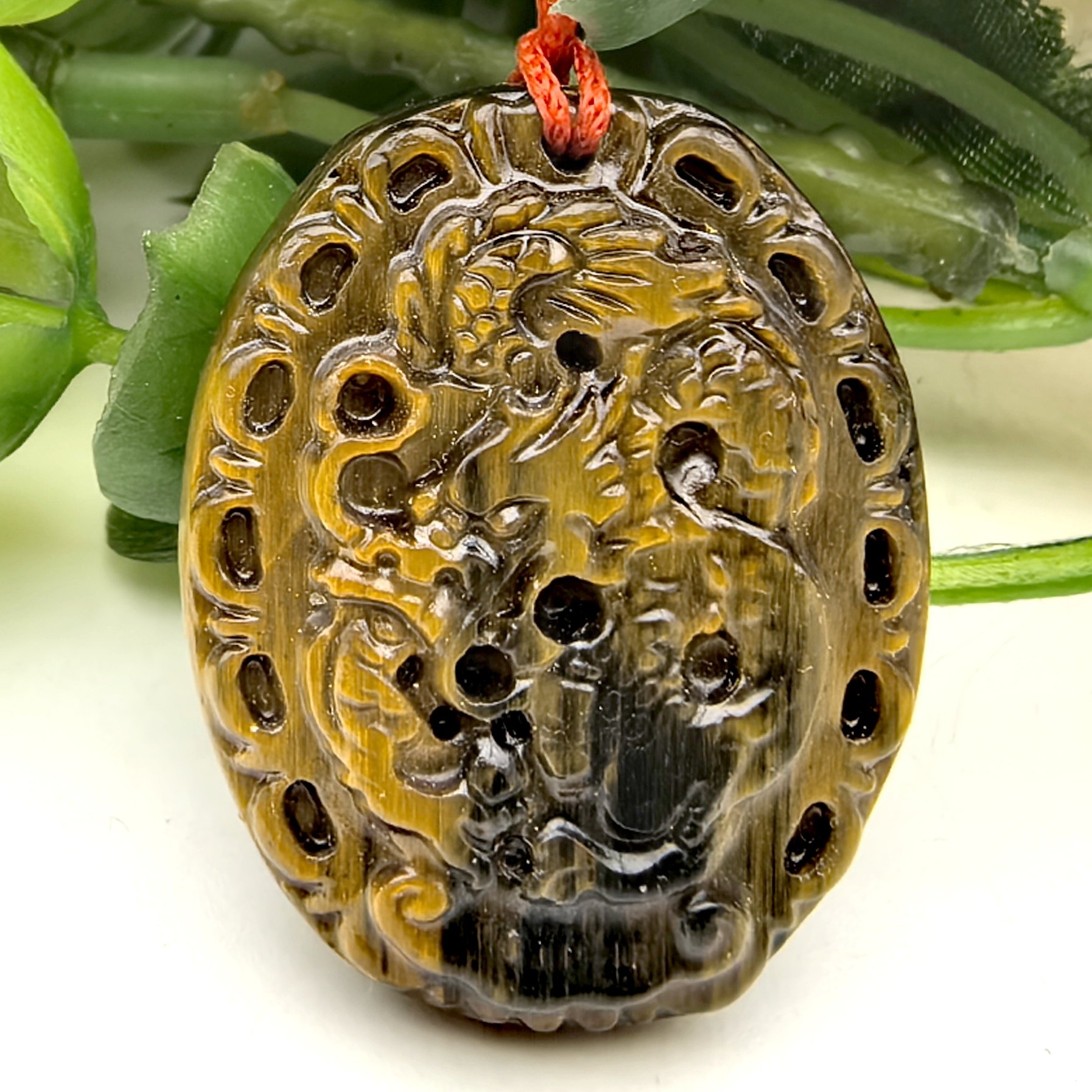 龙腾四海天然黄虎眼生肖龙牌吊坠挂件护身符一物一图A46-55,淘宝优惠券,粉丝福利购,淘宝优惠卷