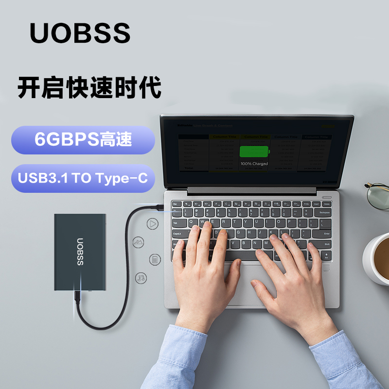 硬盘盒3.5/2.5英寸typec接口机械固态通用台式机笔记本电脑外置 - 图0