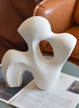 白色手绘抽象书柜艺术风装饰品