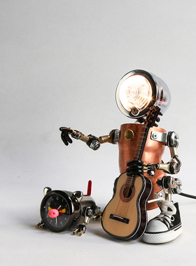 工业风金属朋克手工机器人摆件