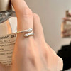 All-over S925 sterling silver niche design women's ring