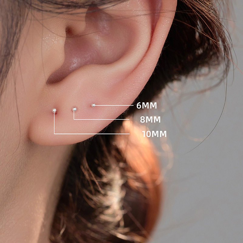 通体S999足银纯银防堵养耳洞双头圆珠耳棒耳钉简约女睡觉免摘耳饰,淘宝优惠券,粉丝福利购,淘宝优惠卷