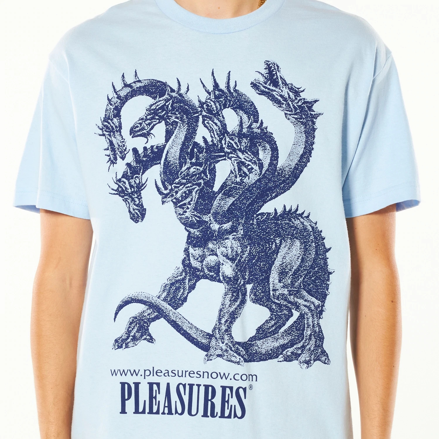 潮物Woo Pleasures Destruction Tee 6头龙印花短袖情侣朋克T恤潮-图2