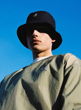 明星同款 Kangol Washed Bucket 袋鼠刺绣遮阳渔夫帽盆帽男女潮流