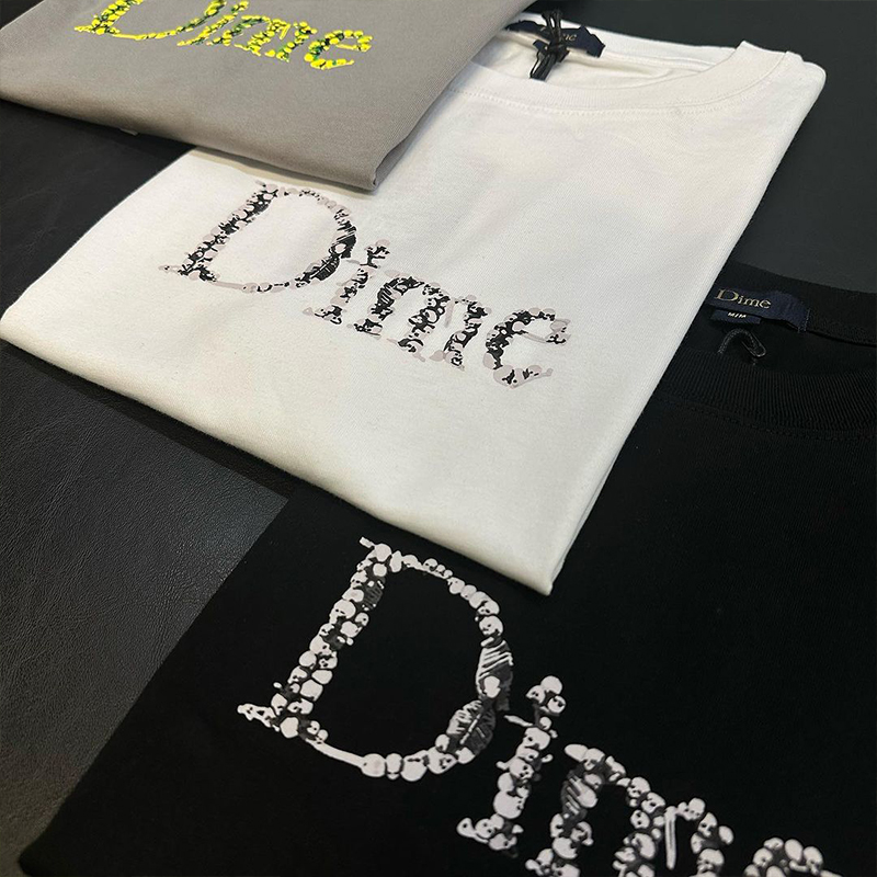 潮物Woo Dime Classic Skull Tee 印花Logo圆领休闲宽松男短袖T恤 - 图2