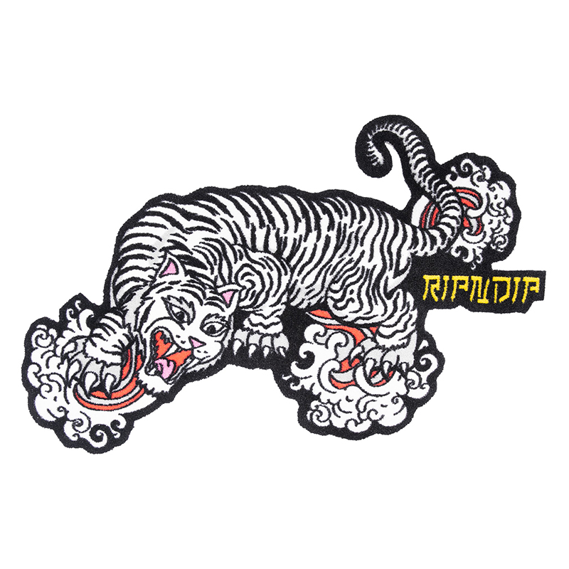 潮物Woo Ripndip Nerm Tiger Rug 中指贱猫恶搞藏虎短绒防滑地毯 - 图3
