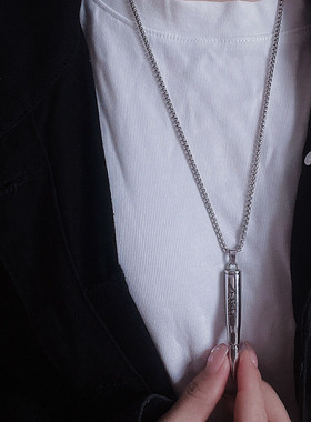 子弹项链女高级设计甜酷钛钢