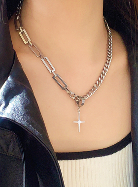 钛钢拼接情侣吊坠可拆