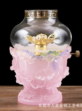 琉璃酥油灯座防风可调工厂供佛