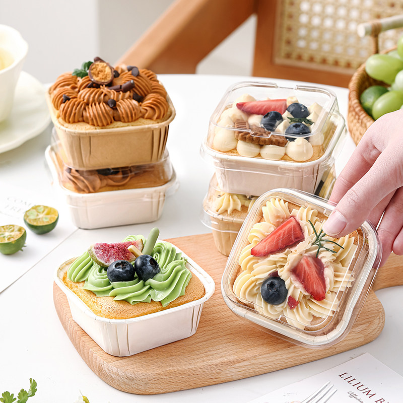 纸杯蛋糕模具方形带盖一次性面包烘焙纸托蛋糕枣糕包装盒专用耐烤,淘宝优惠券,粉丝福利购,淘宝优惠卷