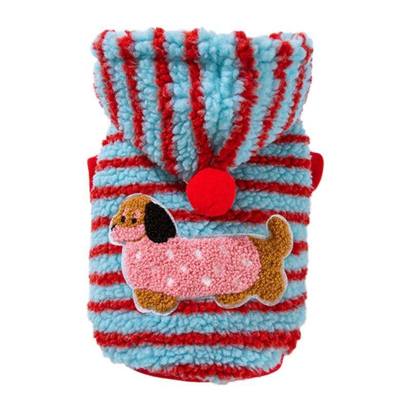 猫咪衣服可爱条纹腊肠犬牵引连帽绒衣蓝猫幼猫无毛猫狗狗宠物衣服,淘宝优惠券,粉丝福利购,淘宝优惠卷