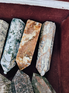 水晶幽灵玛瑙矿石女娲石柱子摆件孤品