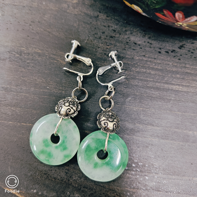 琉璃狮子头平安扣耳环一对儿！孤品不退换！自己做的,淘宝优惠券,粉丝福利购,淘宝优惠卷