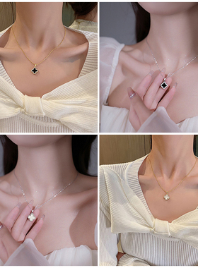 合金四叶草项链轻奢ins锁骨链