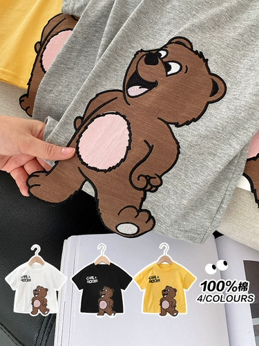 Трехмерная летняя футболка с коротким рукавом для мальчиков, детская летняя одежда, детская одежда, 1 лет