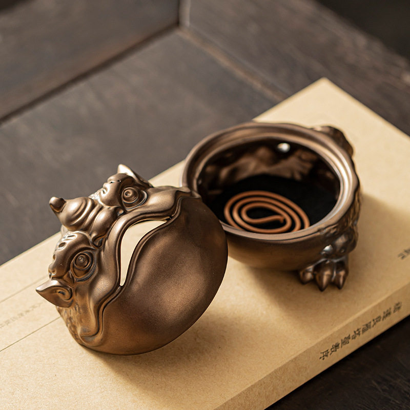 陶瓷香炉仿古盘香炉金蟾送宝香薰炉四小时盘香熏香炉茶道香炉摆件,淘宝优惠券,粉丝福利购,淘宝优惠卷