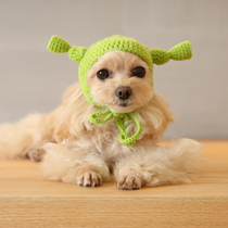 Pet green Shleke hat for freaks wool thread handmade knitted uppie puppies red pooch kitty cute warm hat