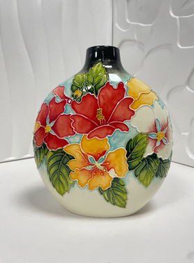 出口陶瓷珐琅彩工艺瓷器国色天香装饰送礼手绘家居饰品