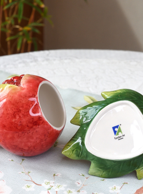 欧式陶瓷石榴牙签盒高档多功能牙签筒