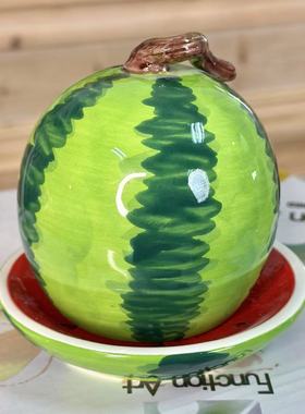 欧式陶瓷西瓜牙签盒高档多功能牙签筒