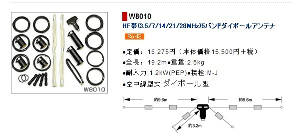 原装正品钻石短波天线W8010基地台对讲机专用水平短波天线包邮 - 图3