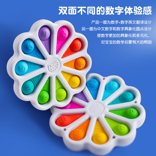 美国Fat brain婴儿手指按压练习板泡泡乐精细动作训练宝宝抓握玩