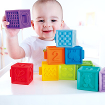 Hape Soft Gum Relief Soft Building Blocks Big Grain 6-12-Month Baby Baby Early Education Puzzle Toy Children Stack of Leaf