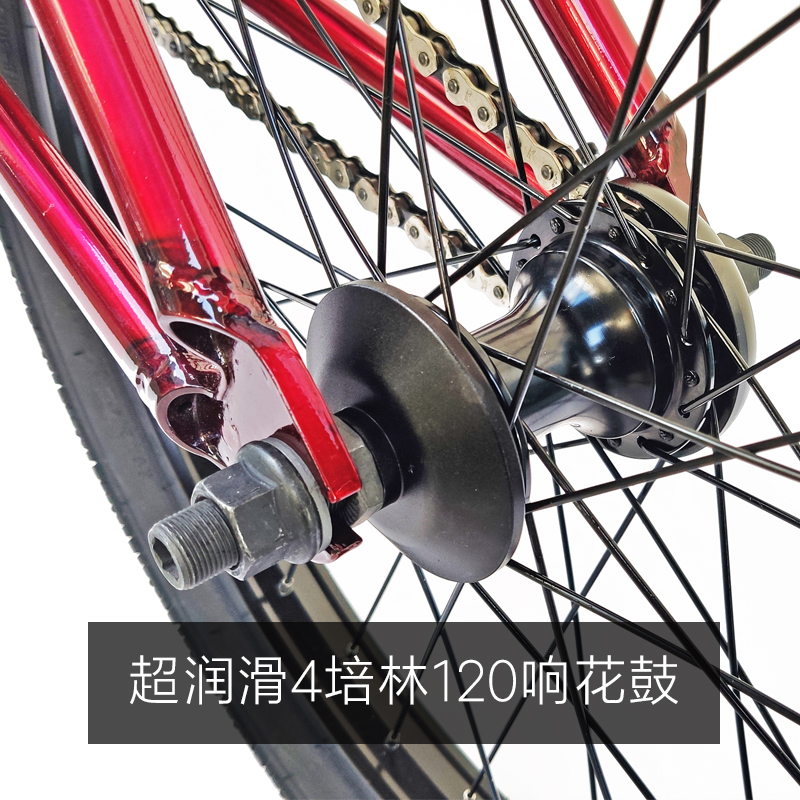 showke20寸BMX小轮车CRMO表演自行车代步车动作街车120响花鼓 - 图1