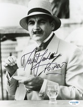 Great detective Polo David Suchet David Suchet Signature photo attached to photo frame