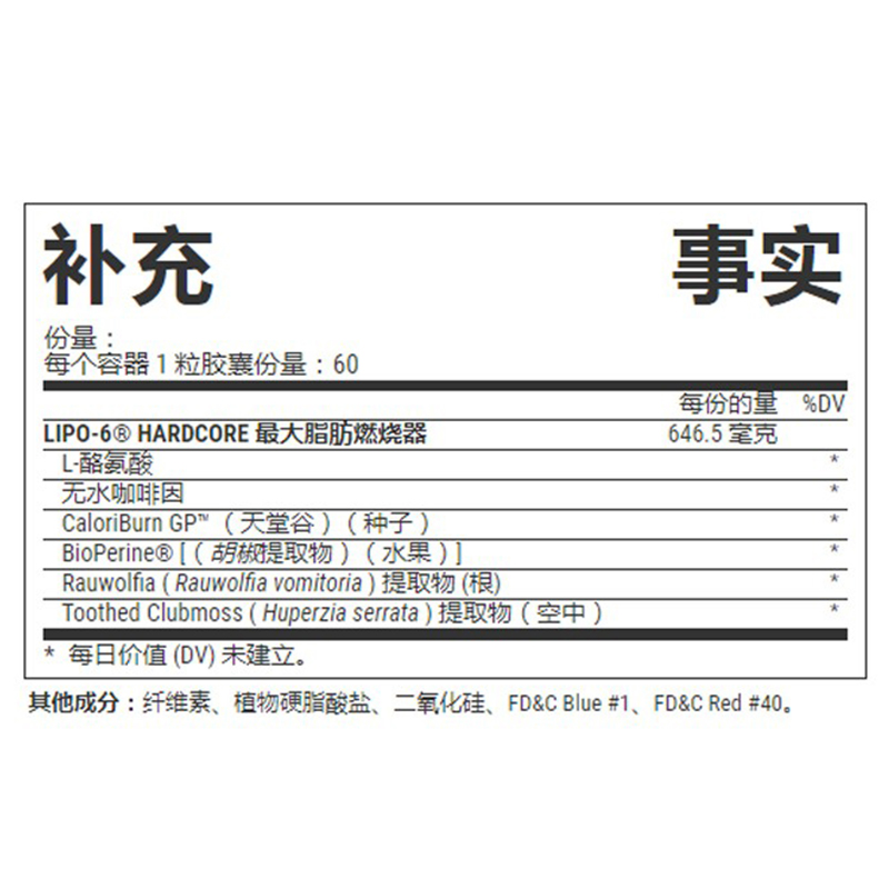 炽天使Nutrex Lipo6强效黑减60粒甩脂精英蓝魔健身补剂剪脂胶囊 - 图2