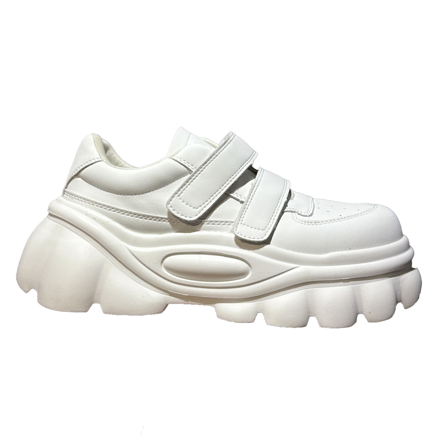 推荐新品~东大门韩版甜酷风真皮厚底增高小白鞋女鞋子休闲鞋板鞋