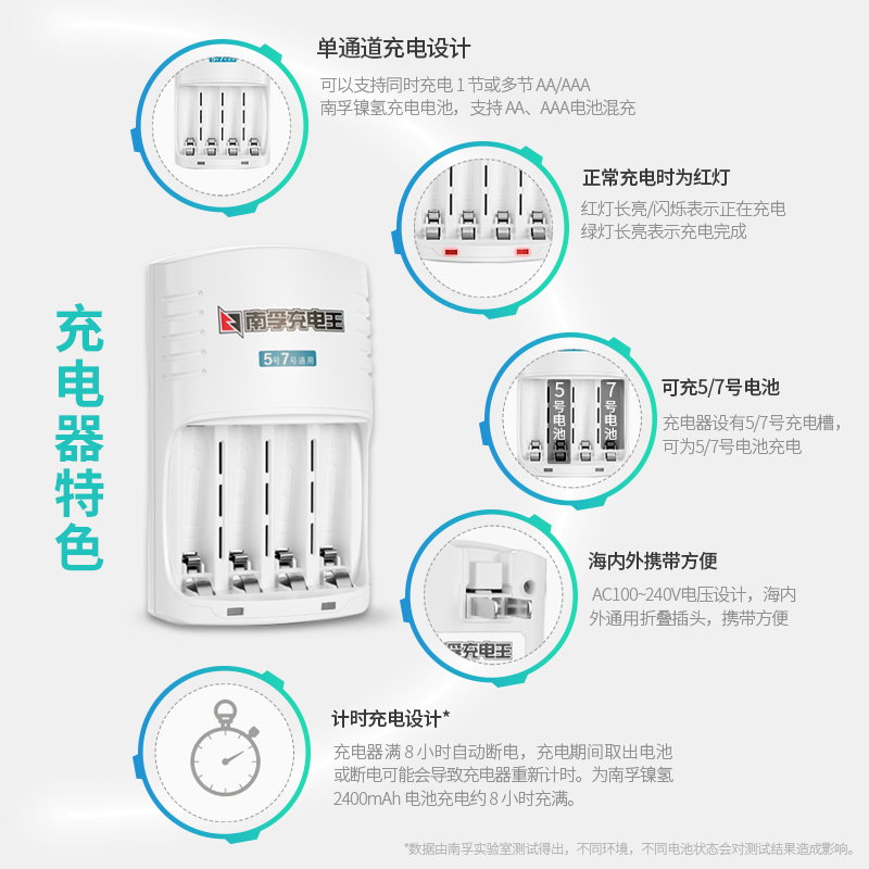 南孚5号充电电池7号可冲电器套装五七号麦克风话筒遥控器相机玩具-图2