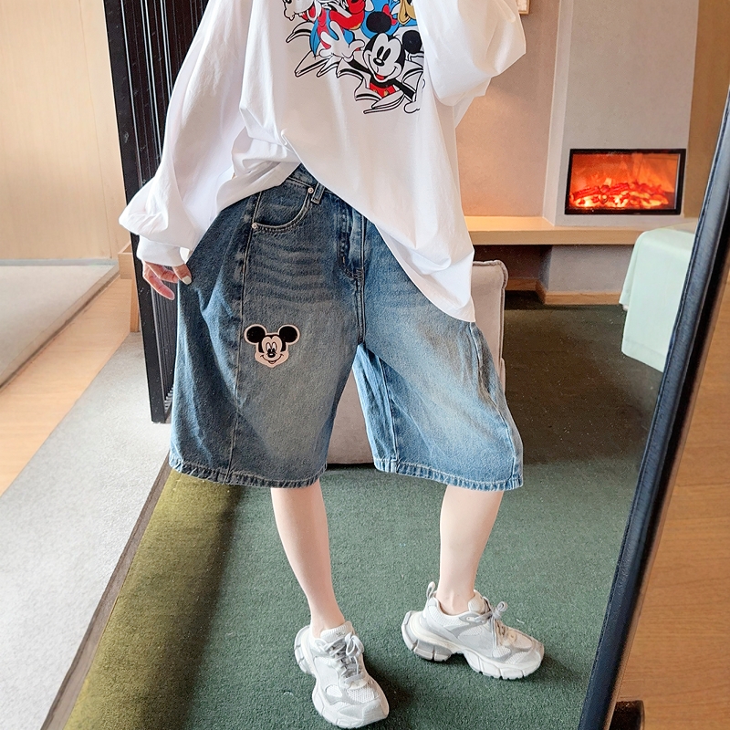 AMYOYOJA夏新款 强推百搭超显瘦伞状立体裤型软牛仔中裤休闲裤女 - 图1
