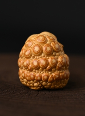 竹根雕呆萌小金蟾名家手作
