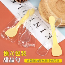 Disposable Spoon Plastic Ice-cream Cake Yogurt Small Spoon Ice Cream Spoon Jelly Pudding Sweet Spoons individually Packaging