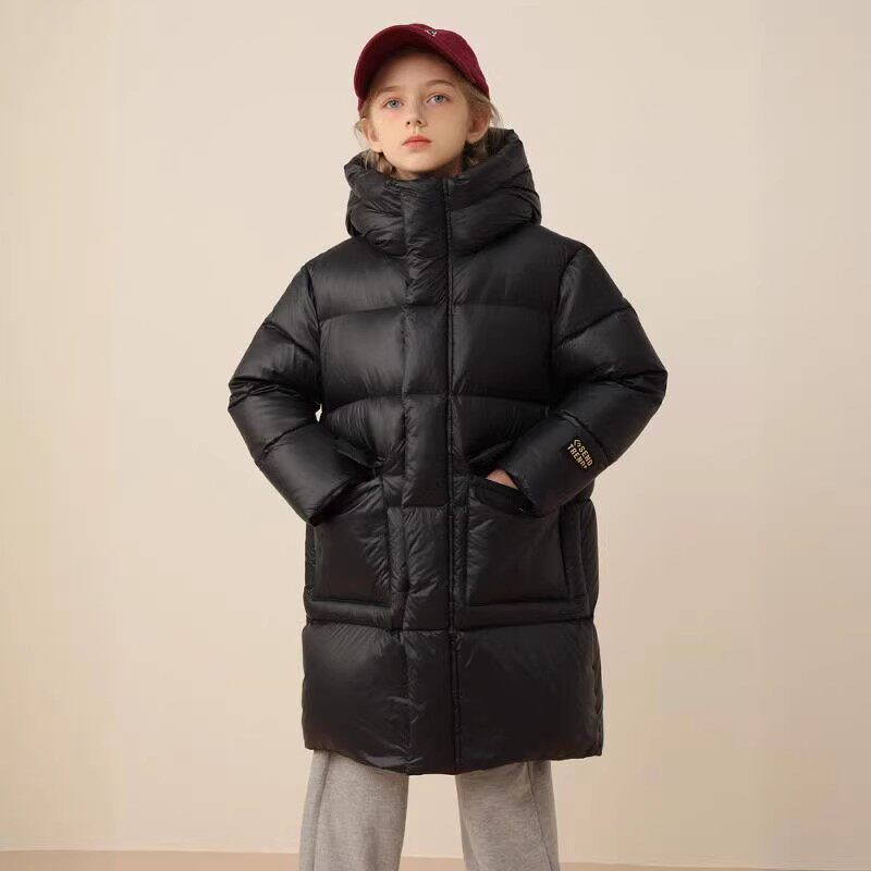 雪中飞黑曜石系列25冬新款男女童款鹅绒童装羽绒服长款加厚极寒