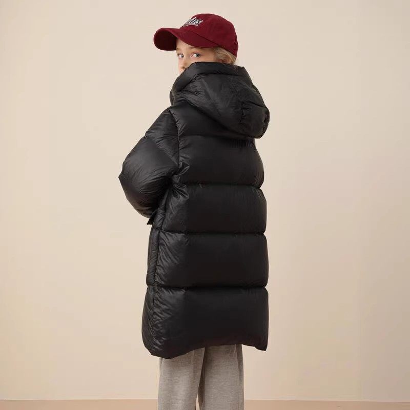 雪中飞黑曜石系列25冬新款男女童款鹅绒童装羽绒服长款加厚极寒