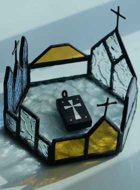 黑檀木镶银十字架礼品项链饰品