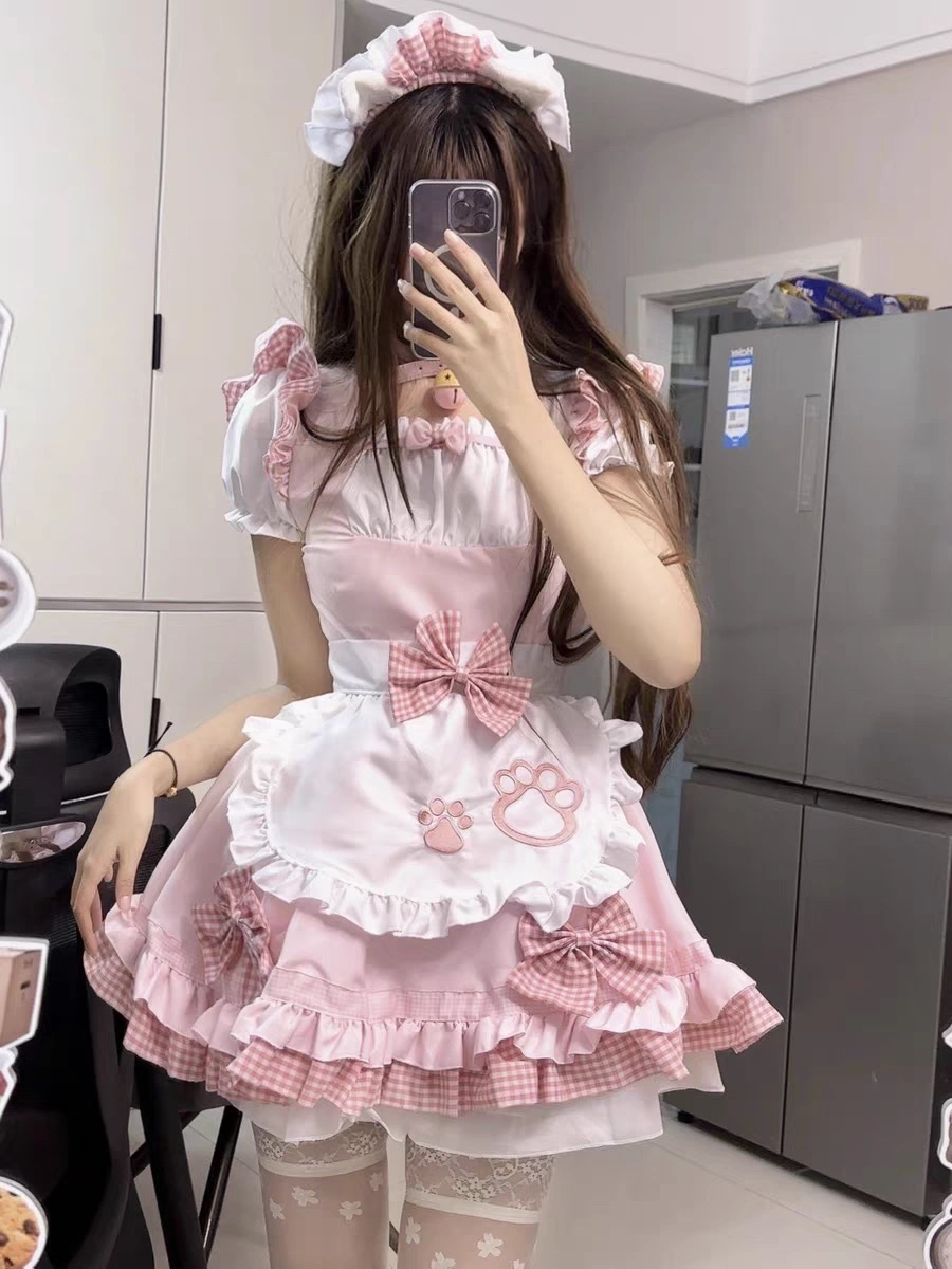 女仆装cos可爱女佣软妹猫咪二次元洛丽塔cosplay服装lolita连衣裙 - 图1