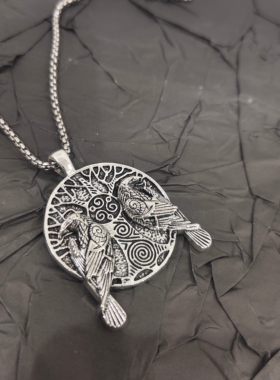 奥兹维京奥丁乌鸦吊坠