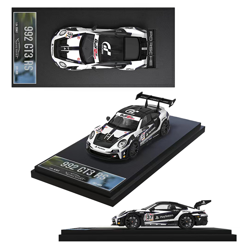 车模1:64Aurora Model保时捷992 GT3 GT涂装跑车仿真合金汽车模型 - 图3