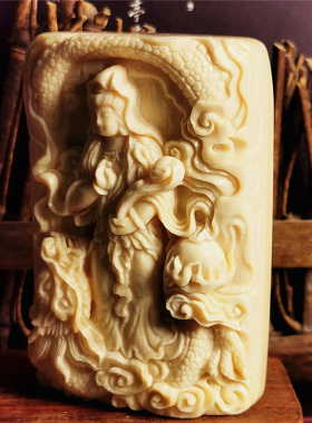 天然猛犸象牙御龙文玩吊坠定制